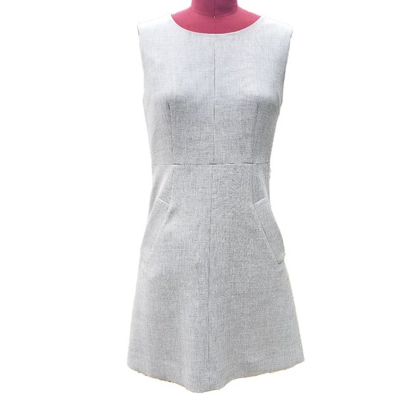 Diane Von Furstenberg Dress 6 Gray A Line Crew Neck Sleeveless Short - Picture 1 of 8
